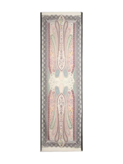 Etro Printed Scarf In Gray