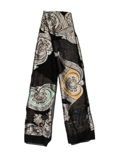 Pre-owned Etro Printed Scarf In Black