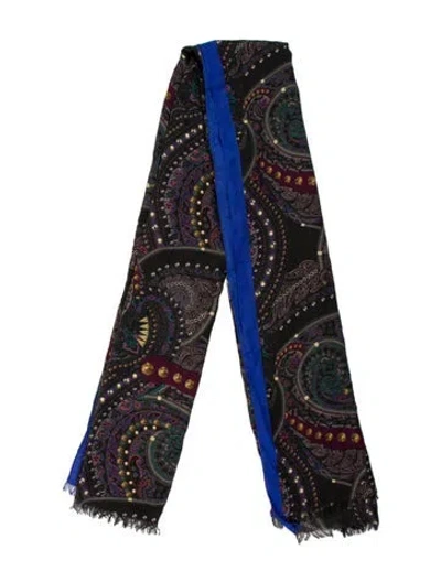 Pre-owned Etro Printed Scarf In Black