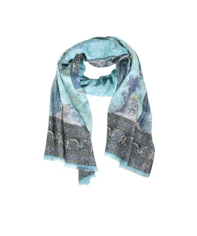 Etro Printed Scarf In Blue