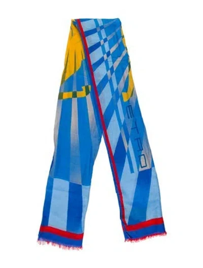 Pre-owned Etro Printed Scarf In Blue