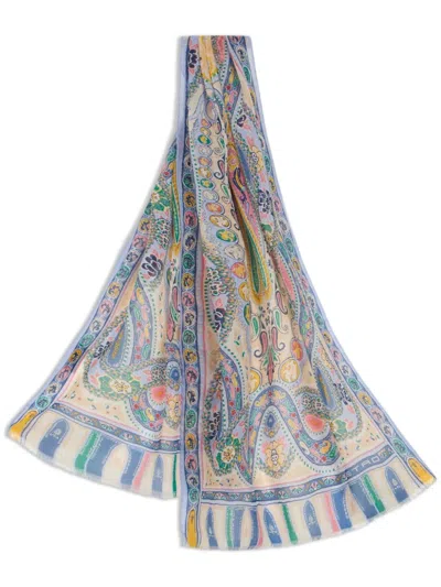 Etro Printed Scarf In Blue