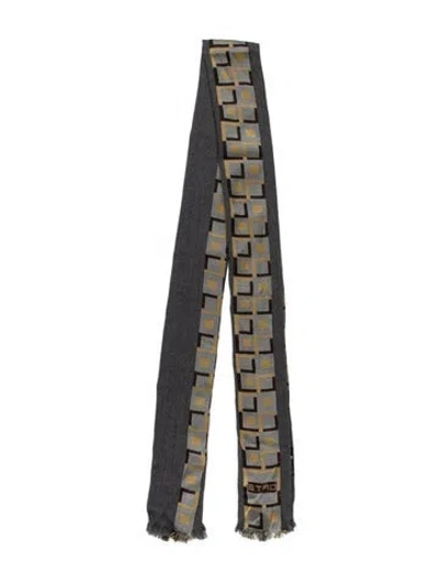Pre-owned Etro Printed Scarf In Gray