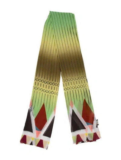 Pre-owned Etro Printed Scarf In Green