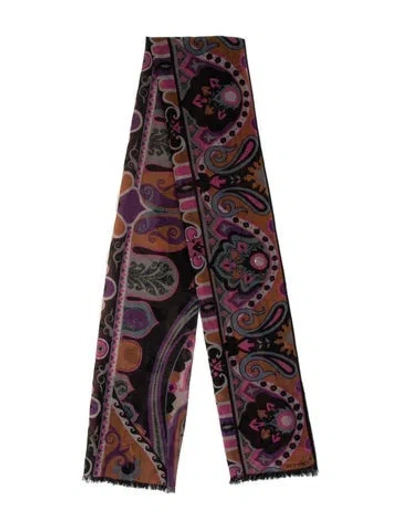 Pre-owned Etro Printed Scarf In Purple