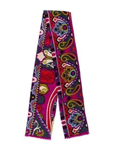 Pre-owned Etro Printed Scarf In Purple