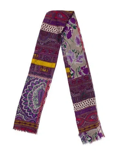 Pre-owned Etro Printed Scarf In Purple
