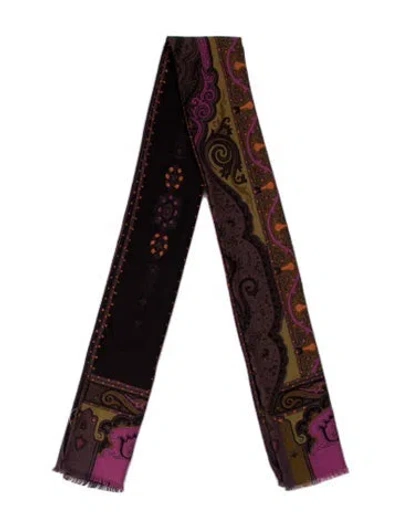 Pre-owned Etro Printed Scarf In Purple