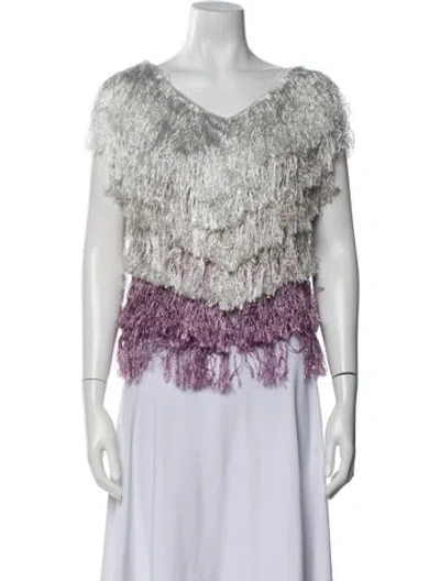 Pre-owned Etro Printed Scoop Neck Blouse In Multi
