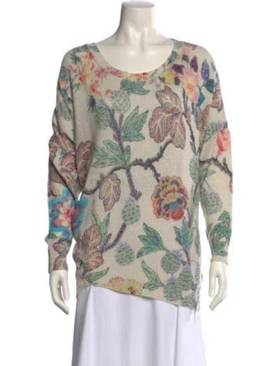 Pre-owned Etro Printed Scoop Neck Sweater