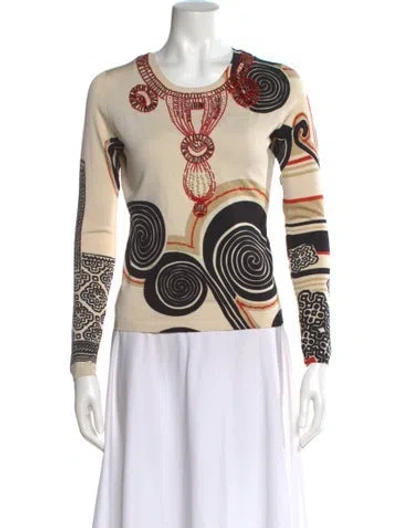 Pre-owned Etro Printed Scoop Neck Sweater In Neutral
