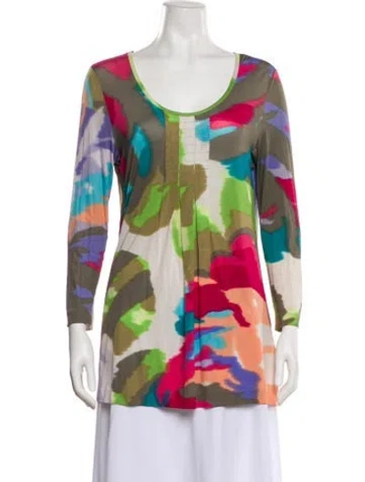 Pre-owned Etro Printed Scoop Neck Tunic In Multi