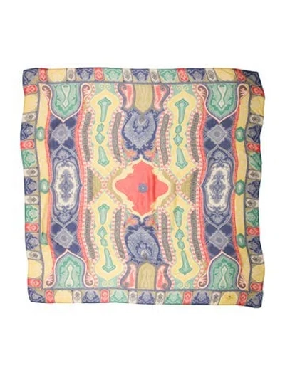Pre-owned Etro Printed Shawl In Blue
