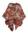 Etro Paisley-jacquard Brushed Wool-blend Cape In Multi