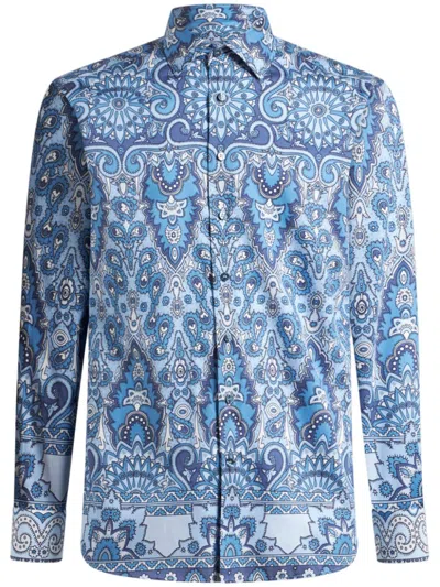 Etro Printed Shirt In Blue