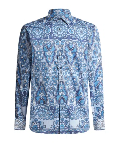 Etro Cotton Shirt With Floral And Paisley Prints In Printed