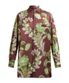 Etro Floral Print Viscose Shirt In Green