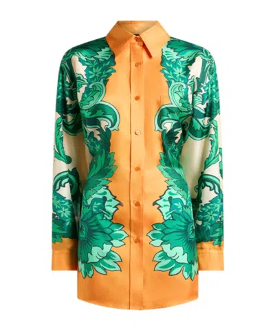ETRO ETRO SCARF-STYLE FLORAL PRINTED REAR KNOT SHIRT