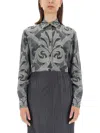 Etro Silk Printed Shirt With Classic Collar In Multicolour