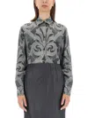 Etro Silk Printed Shirt With Classic Collar In Multicolour