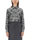 Etro Silk Printed Shirt With Classic Collar In Multicolour