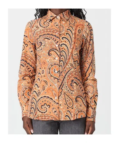 Etro Printed Shirt In Orange