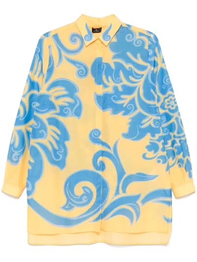 Etro Printed Shirt In Yellow