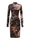 Etro Printed Chenille Midi Dress In Black