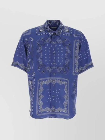Etro Printed Short Sleeve Shirt In Blue