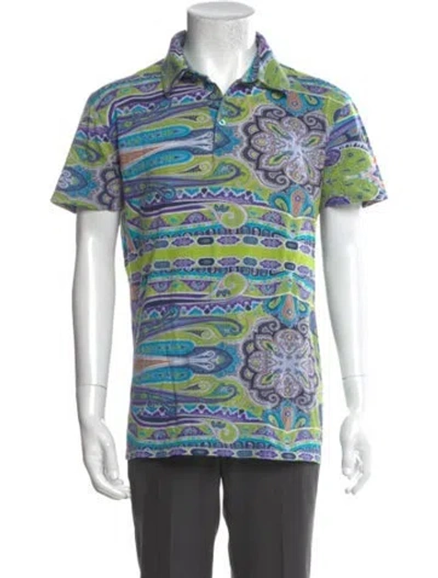 Pre-owned Etro Printed Short Sleeve Shirt In Multi