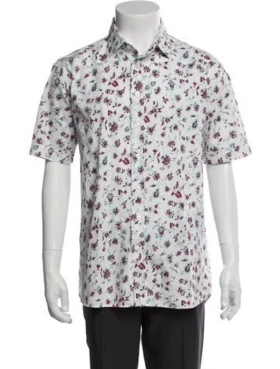 Pre-owned Etro Printed Short Sleeve Shirt In White