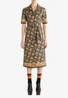 Etro Printed Short-sleeved Midi Shirt Dress