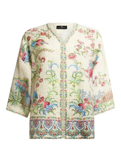 Etro Printed Short Sleeves Blouse In Multi