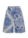 Etro Printed Shorts In Blue