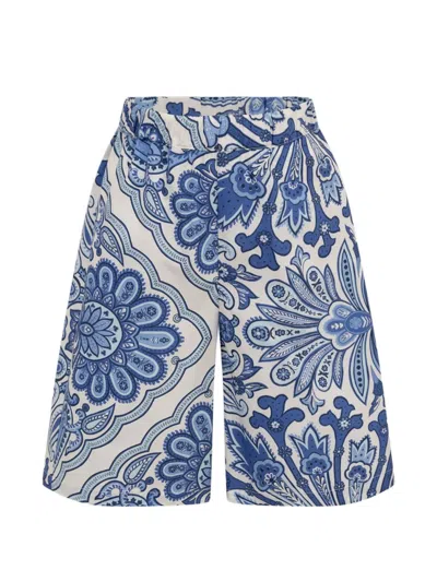 Etro Kids' Printed Shorts In Blue