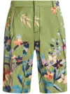 Etro Bermuda Shorts With Floral Print In Green
