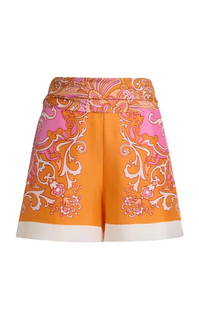 Etro Printed Shorts In Orange