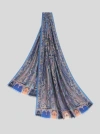 Etro Cashmere-silk Blend Scarf With Vibrant Multicolor Design And Elegant Paisley Pattern In Navy Blue