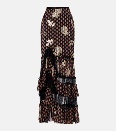 Etro Printed Silk-blend Maxi Skirt In Multi