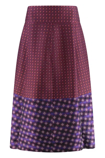 Etro Printed Silk Blend Skirt In Animal Print