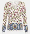Etro Printed Silk-blend Sweaters In Multicoloured