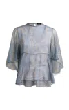 Etro Printed Silk Blouse In Blue