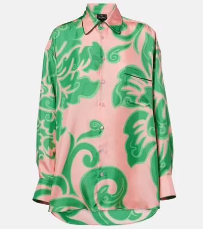Etro Bedruckte Bluse Aus Seide In Lila