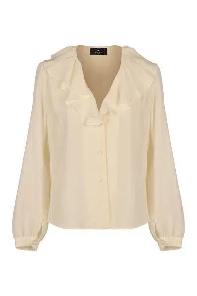Etro Printed Silk Blouse In Neutral