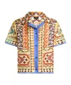 Etro Printed Silk Bowling Shirt In Yellow