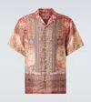 Etro Printed Silk Bowling Shirt In Pink