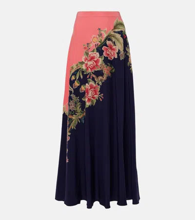 ETRO PRINTED SILK CRÊPE DE CHINE MAXI SKIRT