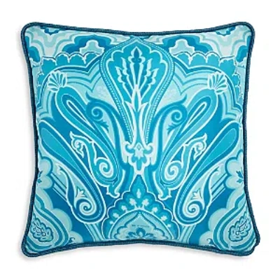 Etro Printed Silk Decorative Pillow, 18 X 18 In Blue