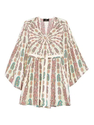 Etro Printed Silk Dress In Multi