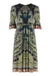 Etro Printed Silk Dress In Multi